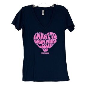 Foreigner Concert Tee I Want To Know What Love Is Navy Blue L
